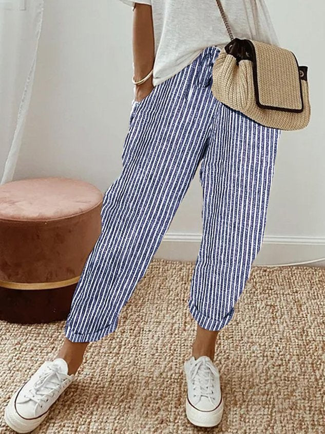 Breathable Cotton Straight Pants for Women