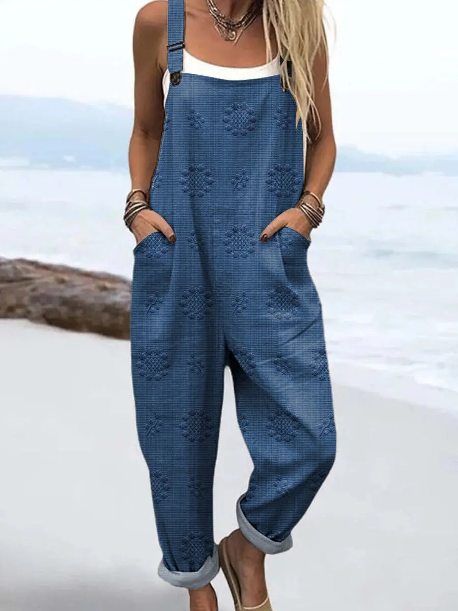 Wide Leg Jumpsuit with Pockets for Women