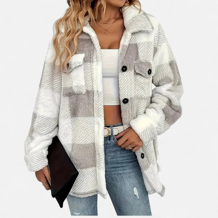 Plaid Oversized Button-Up Shacket for Women