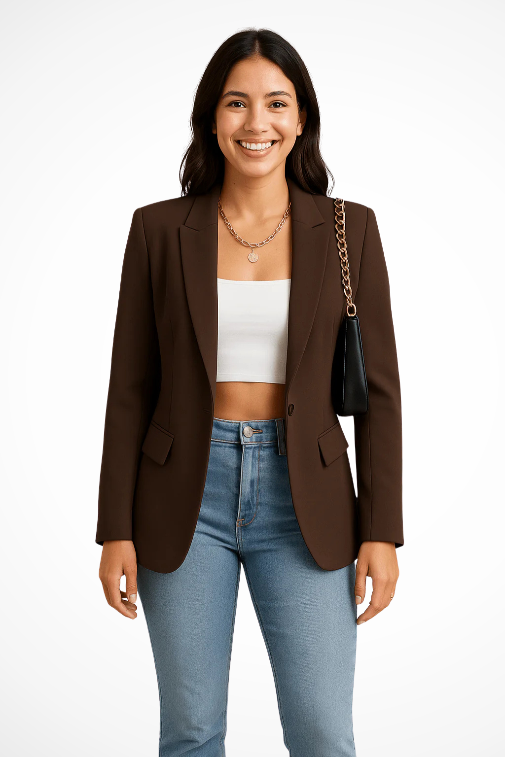 Tailored Single-Breasted Blazer for Women