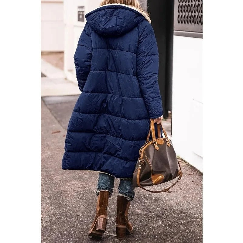 Longline Sherpa Lined Puffer Jacket for Women