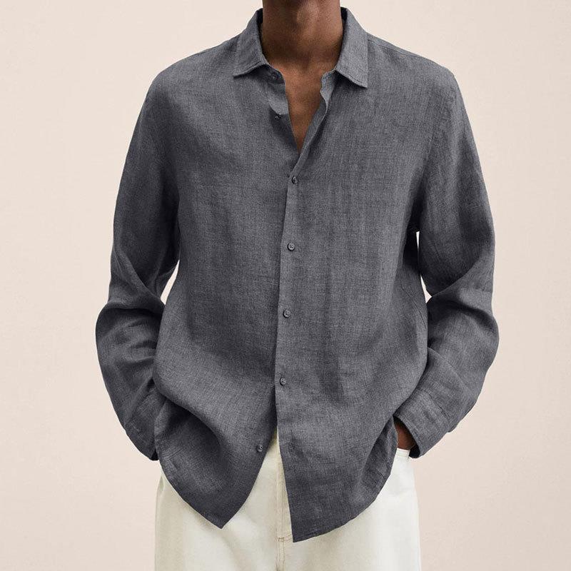 Long Sleeve Linen Casual Shirt for Men
