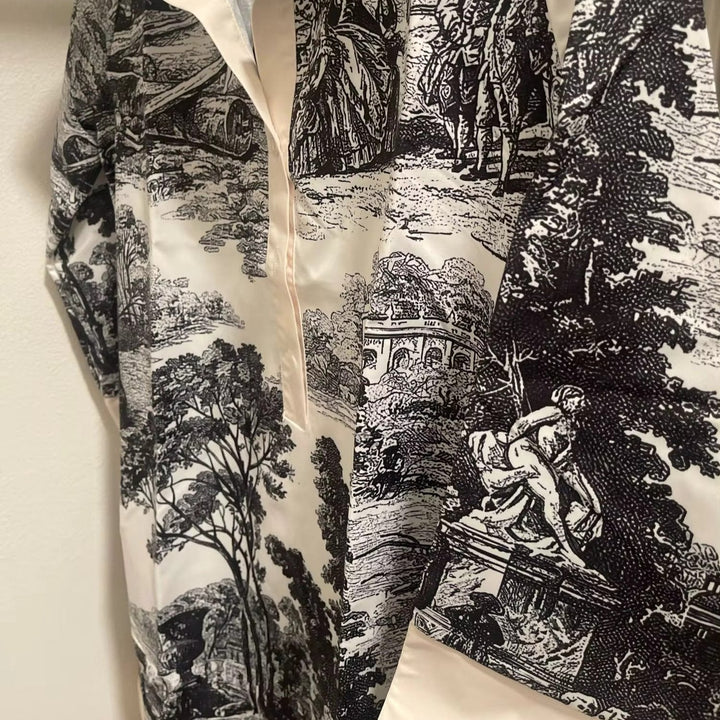 Toile Print Mini Tunic Dress for Women