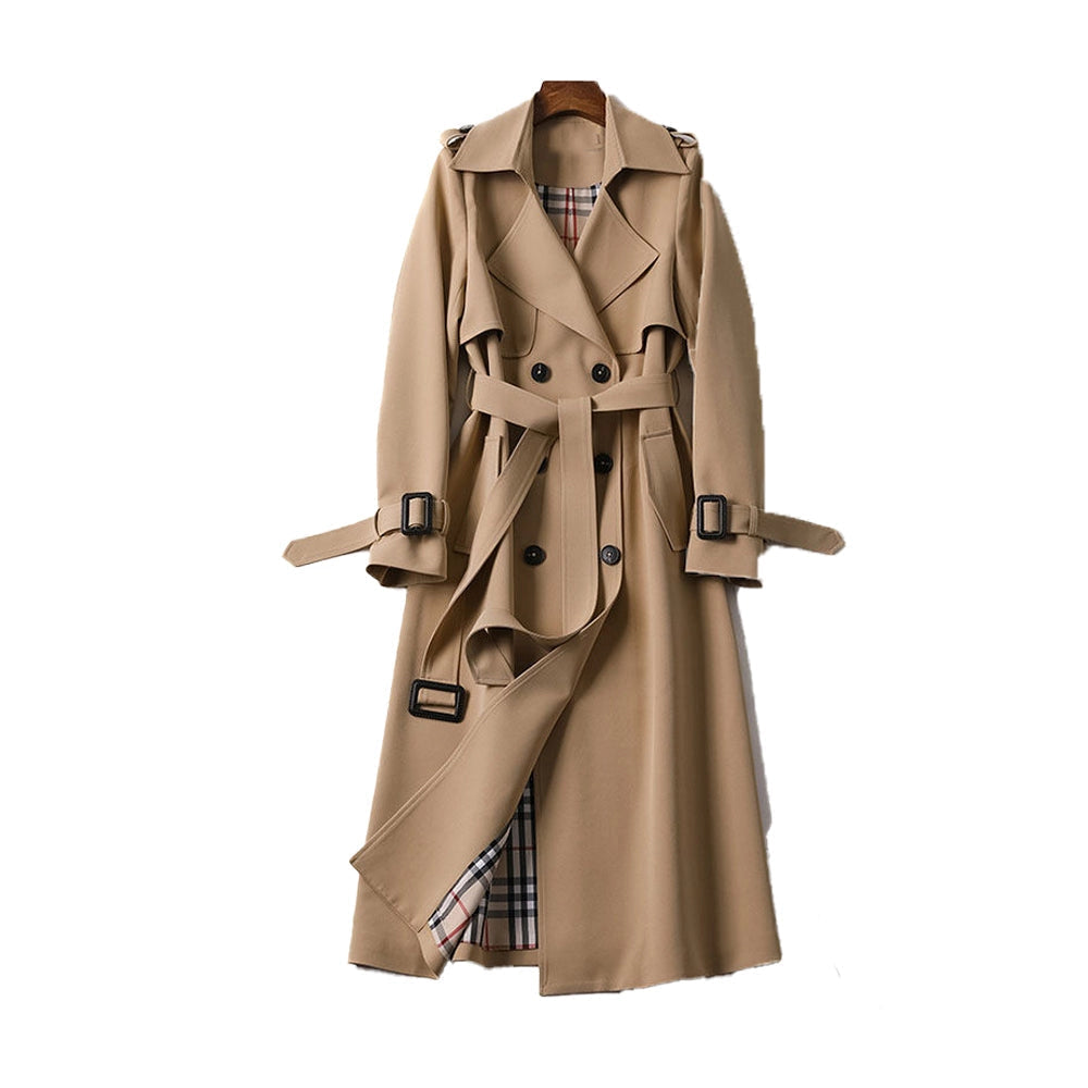 Double-Breasted Belted Trench Coat for Women