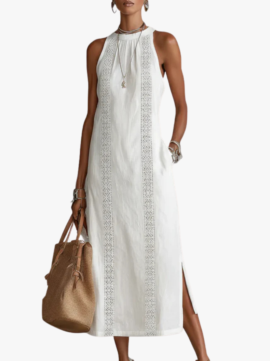 Sleeveless Round Neck Midi Dress for Women