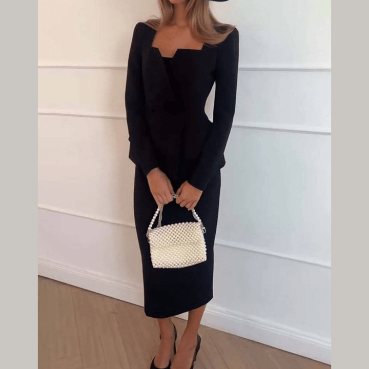 Double Breasted Blazer and Skirt Set for Women