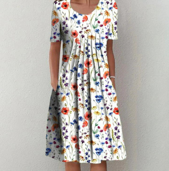 Stylish Midi Summer Dress with Pattern for Women
