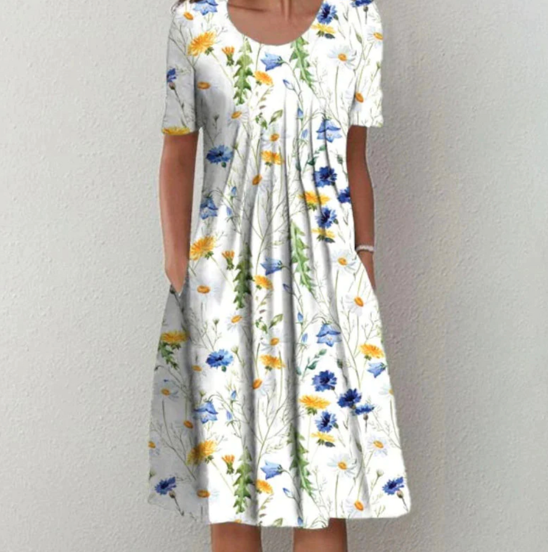 Stylish Midi Summer Dress with Pattern for Women