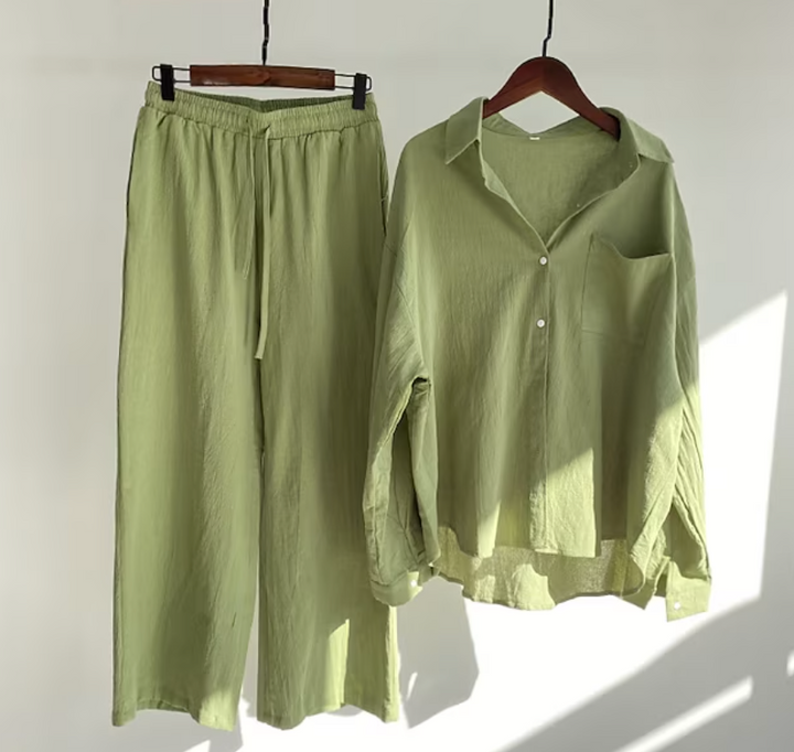 Relaxed Shirt and Wide Trouser Set for Women