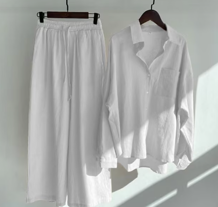 Relaxed Shirt and Wide Trouser Set for Women