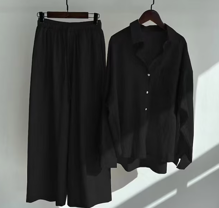 Relaxed Shirt and Wide Trouser Set for Women