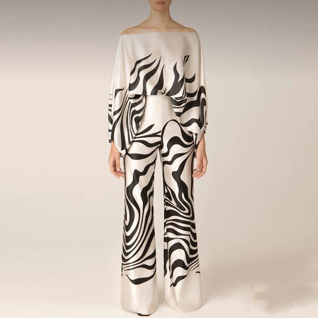 One-Shoulder Top and Wide-Leg Set for Women