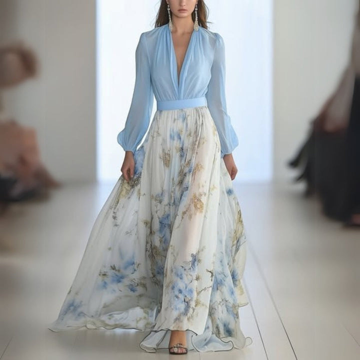 Chic Floral Maxi Dress with Flattering Fit