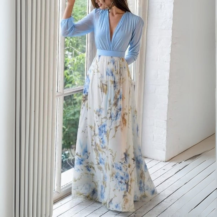 Chic Floral Maxi Dress with Flattering Fit