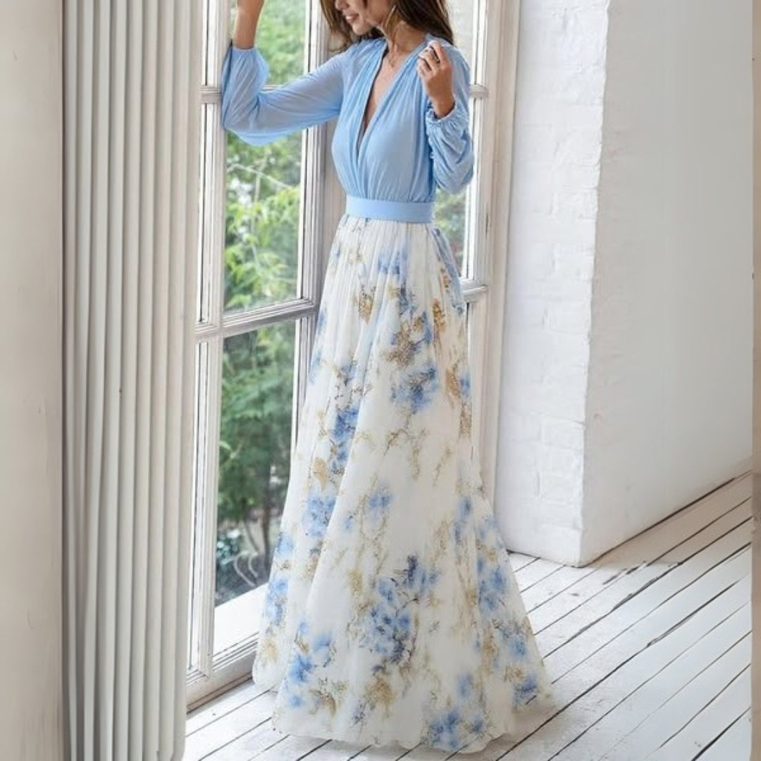 Chic Floral Maxi Dress with Flattering Fit