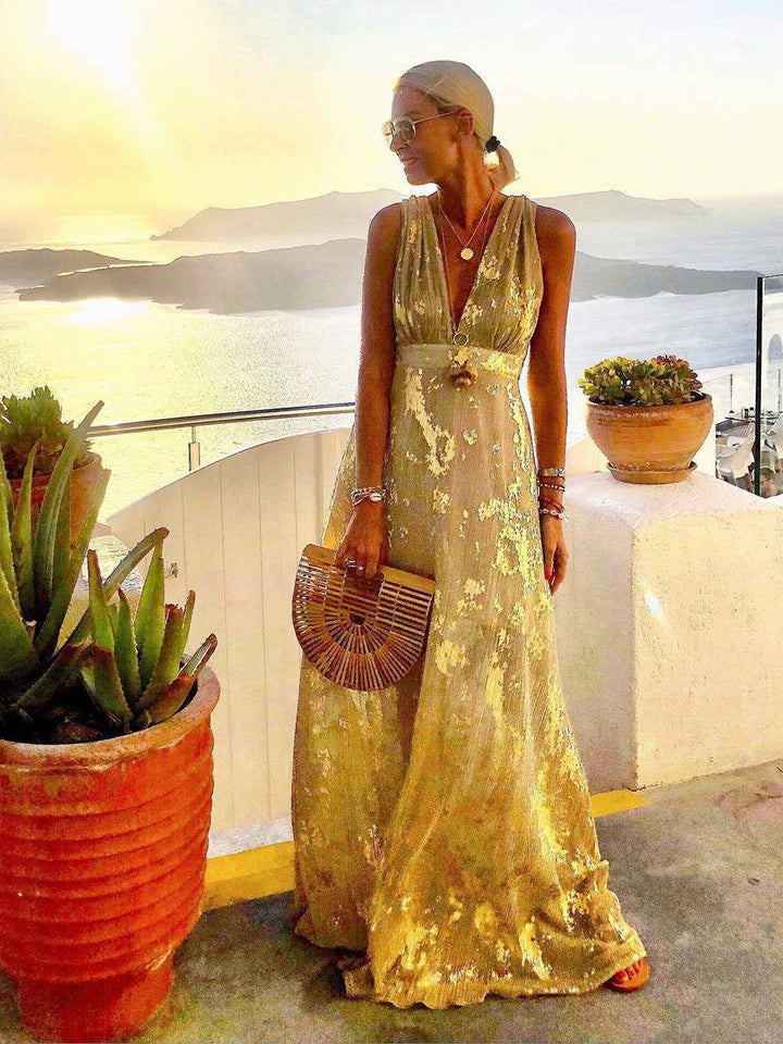 Sequin V-Neck Maxi Dress for Women