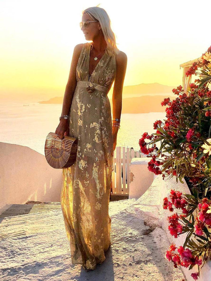 Sequin V-Neck Maxi Dress for Women