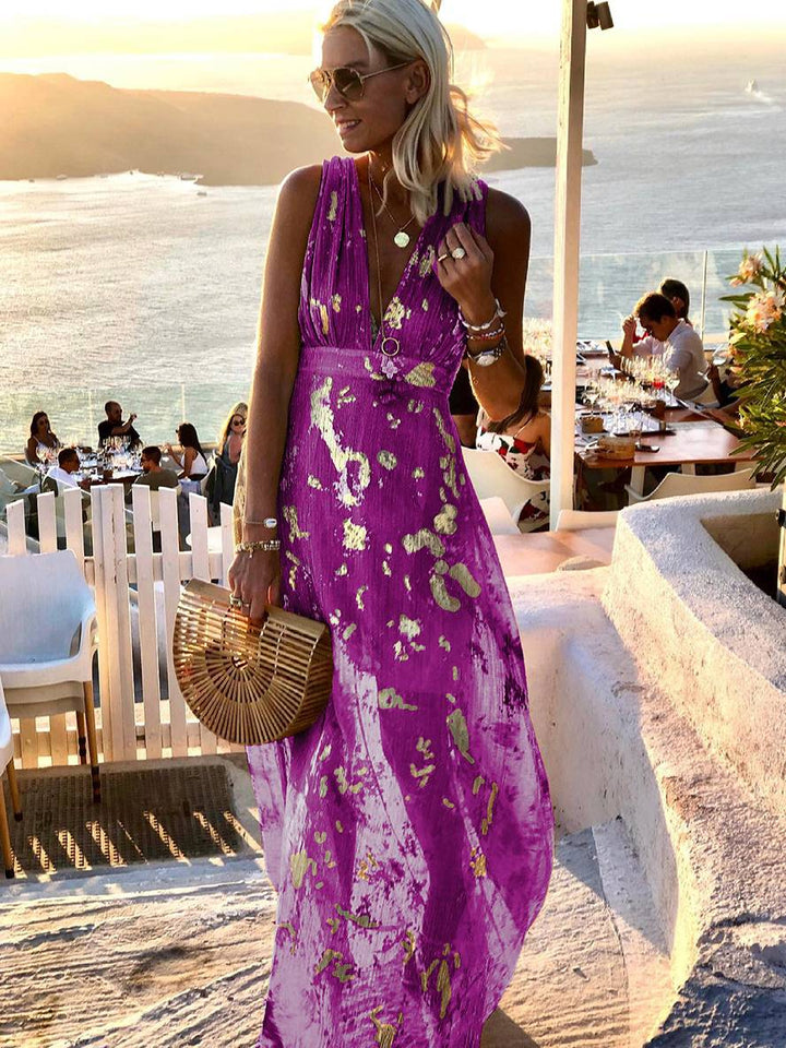 Sequin V-Neck Maxi Dress for Women