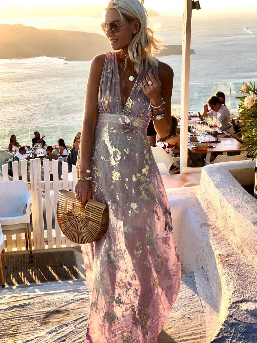 Sequin V-Neck Maxi Dress for Women
