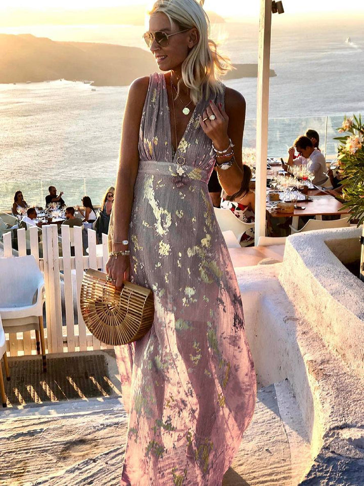 Sequin V-Neck Maxi Dress for Women