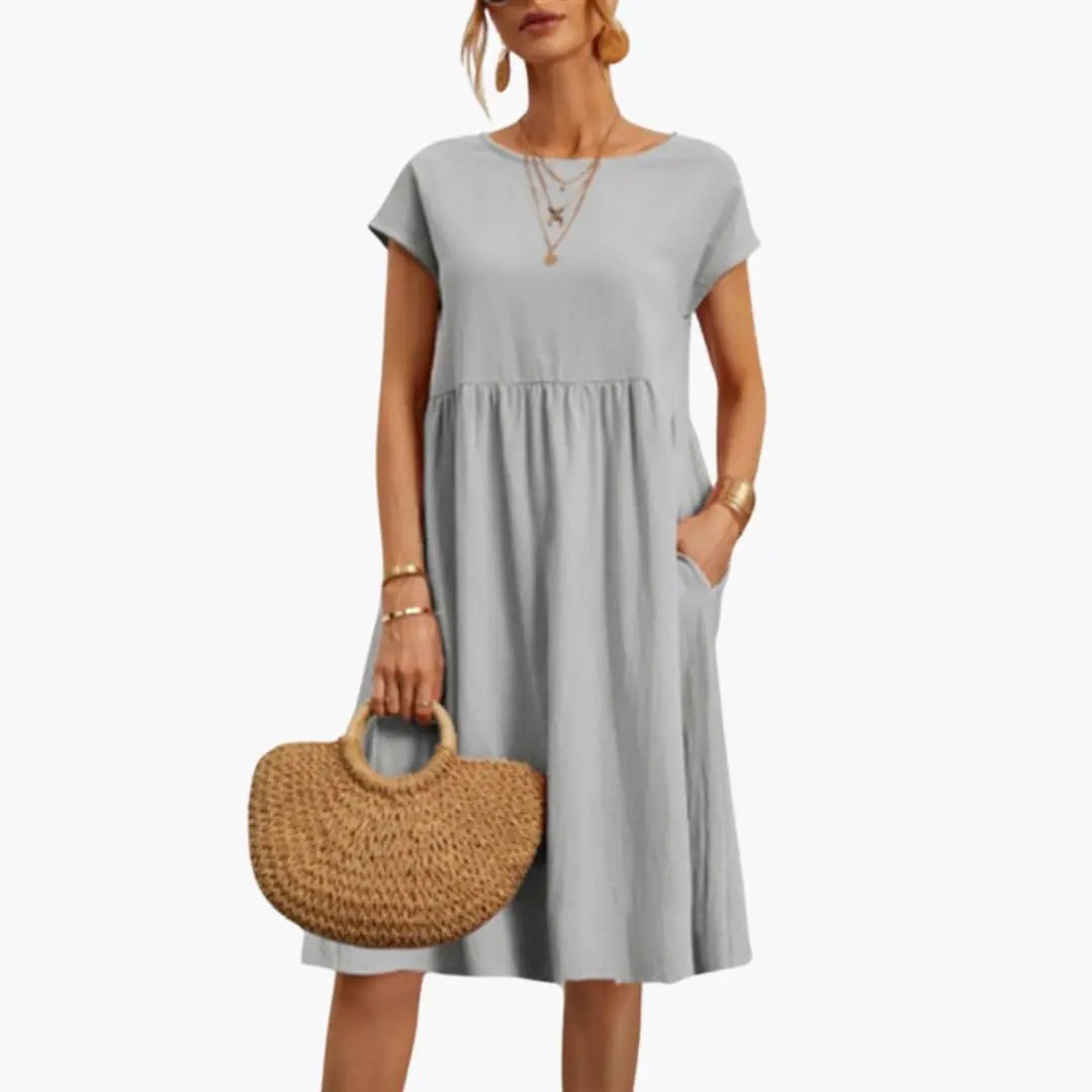 Loose Midi Dress with Pockets for Women