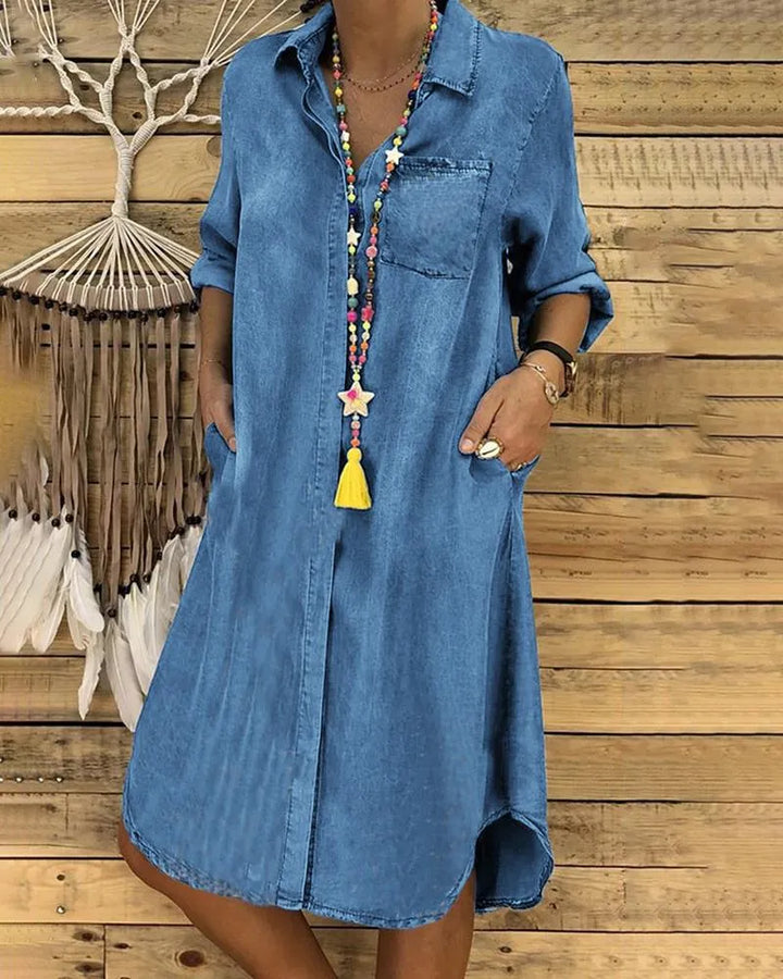 Denim Shirt Dress for Women