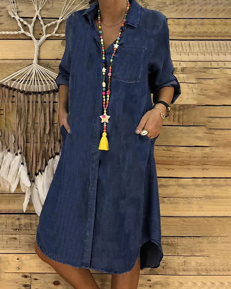 Denim Shirt Dress for Women