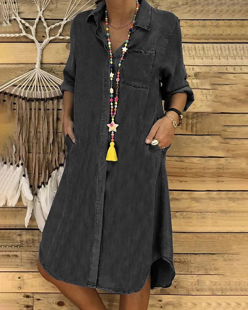 Denim Shirt Dress for Women