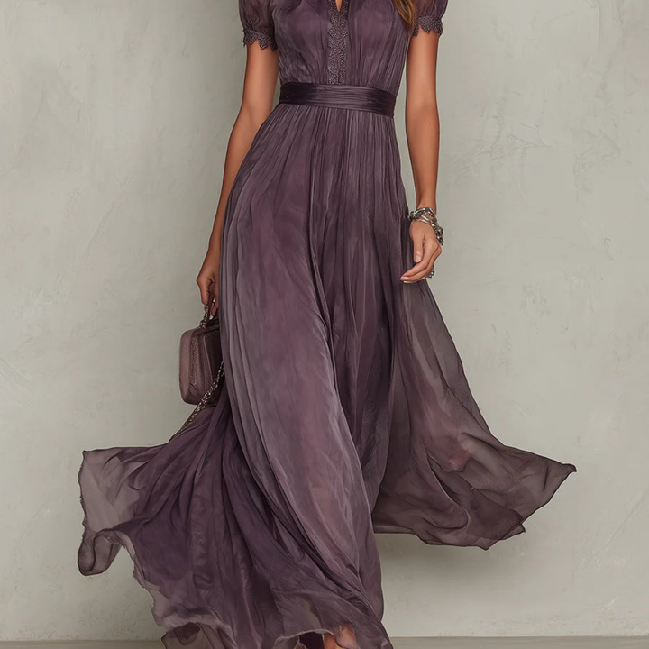 Chiffon Lace Maxi Dress for Women