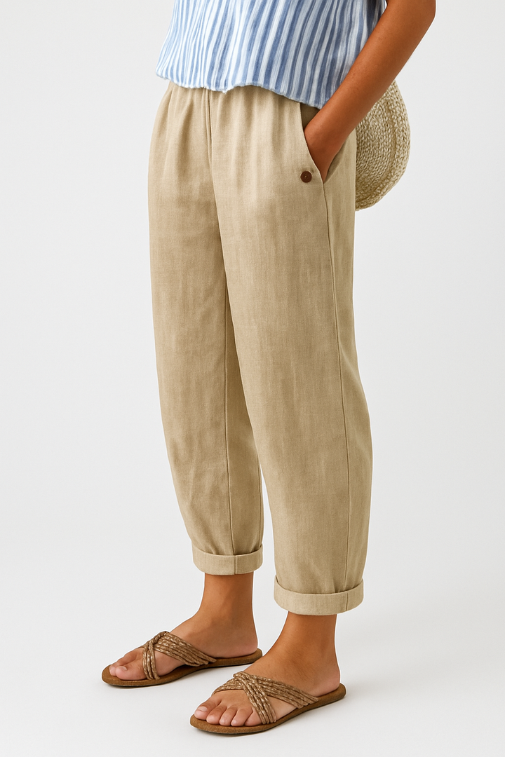Wide Leg Casual Trousers with Pockets for Women