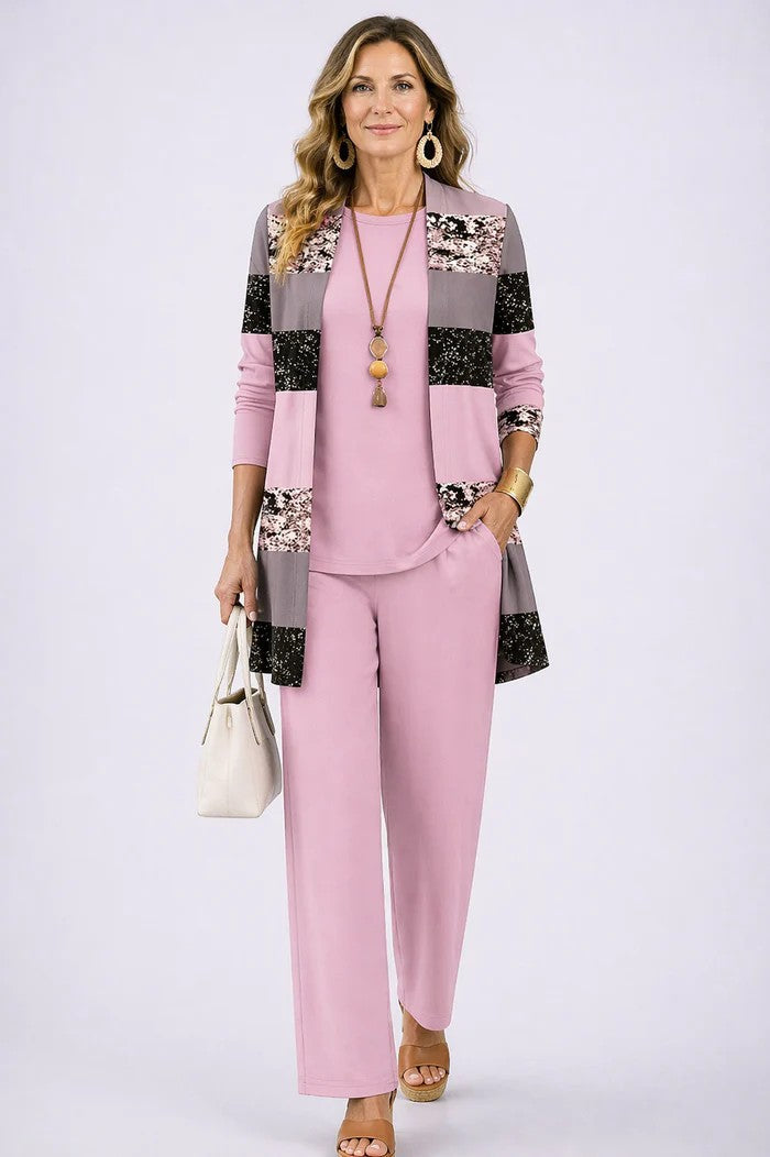 3-Piece Jacket Tunic and Trouser Set for Women