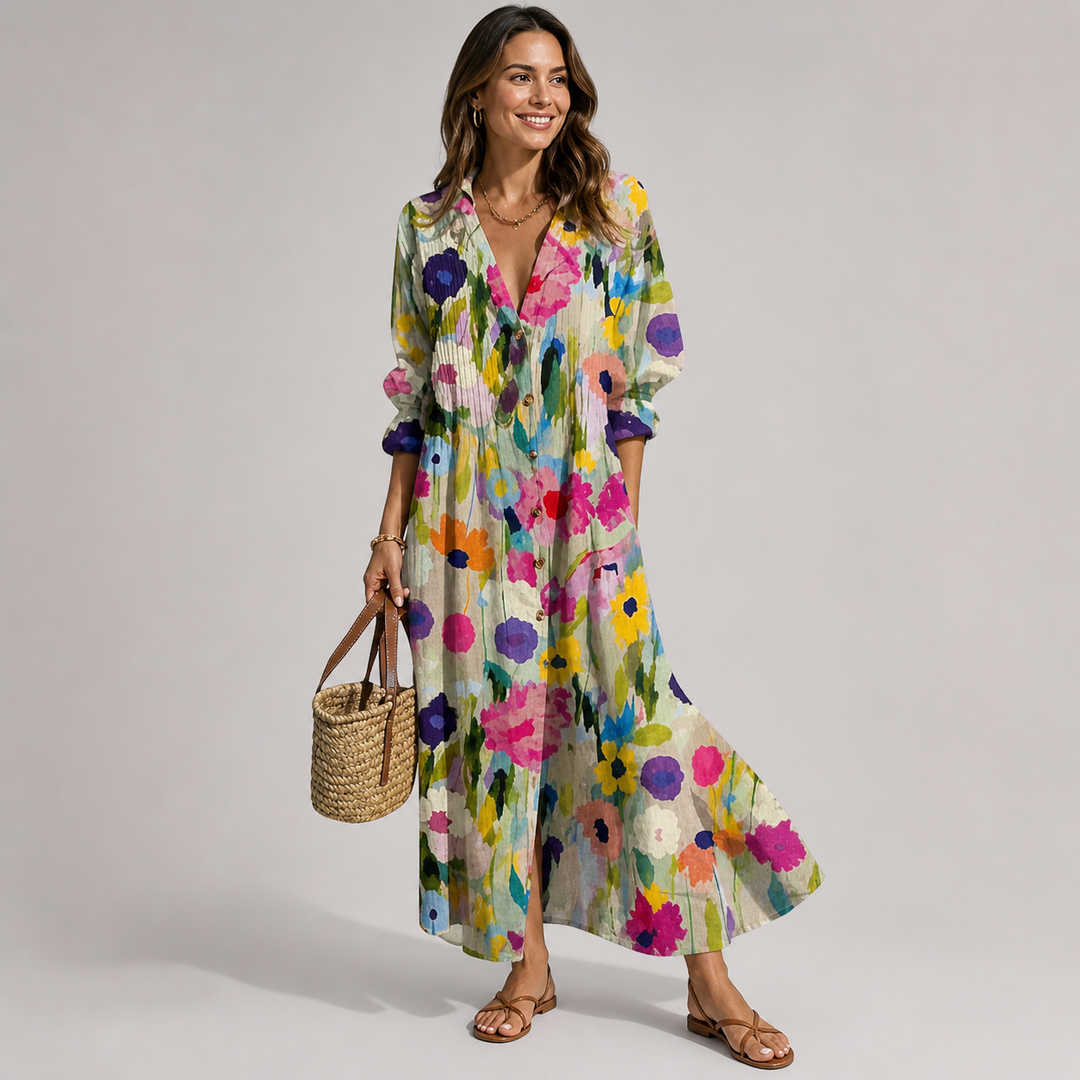 Floral Tummy Control Maxi Dress for Women
