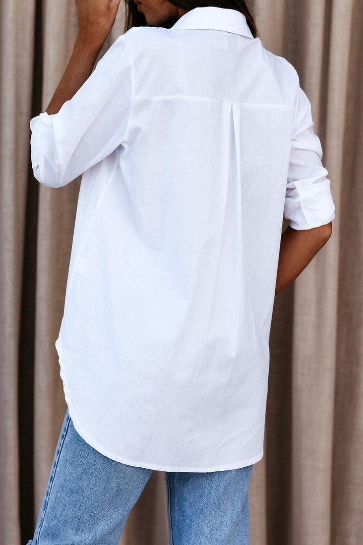 Oversized Long Sleeve Button-Up Shirt for Women