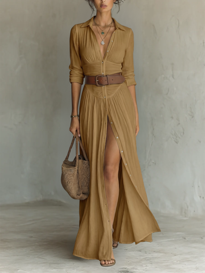 Button-Front Shirt Maxi Dress for Women