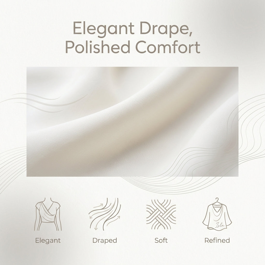 Draped Neck Satin Blouse for Women