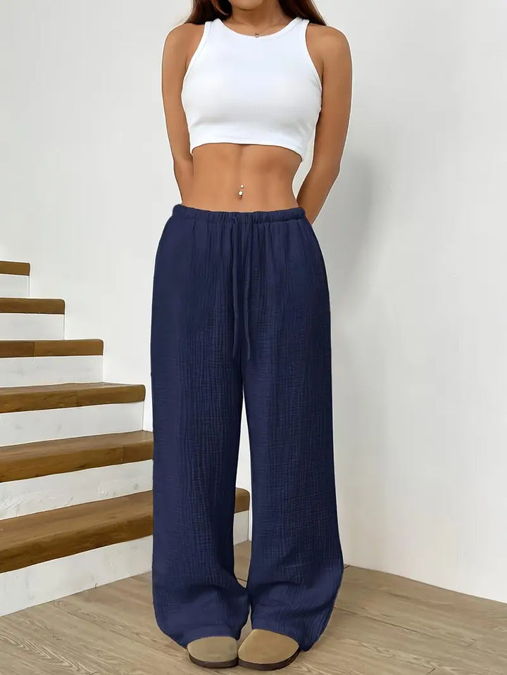 Drawstring Wide-Leg Pants for Women