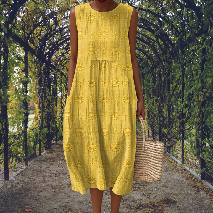 Polka Dot Cotton Midi Dress for Women