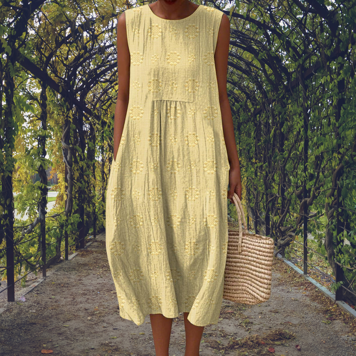 Polka Dot Cotton Midi Dress for Women