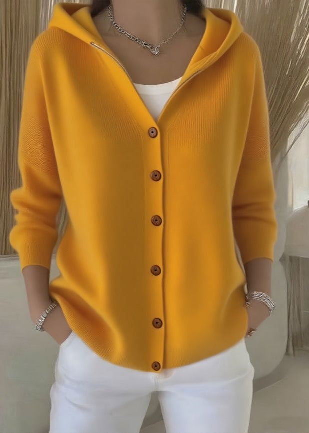 Hooded Button Knit Cardigan for Women