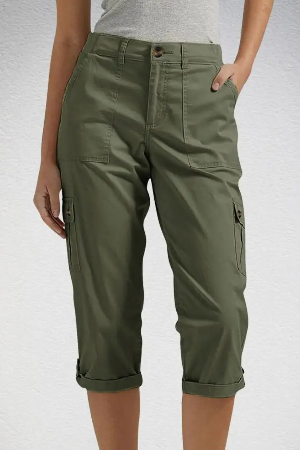 Cropped Cargo Pocket Pants for Women