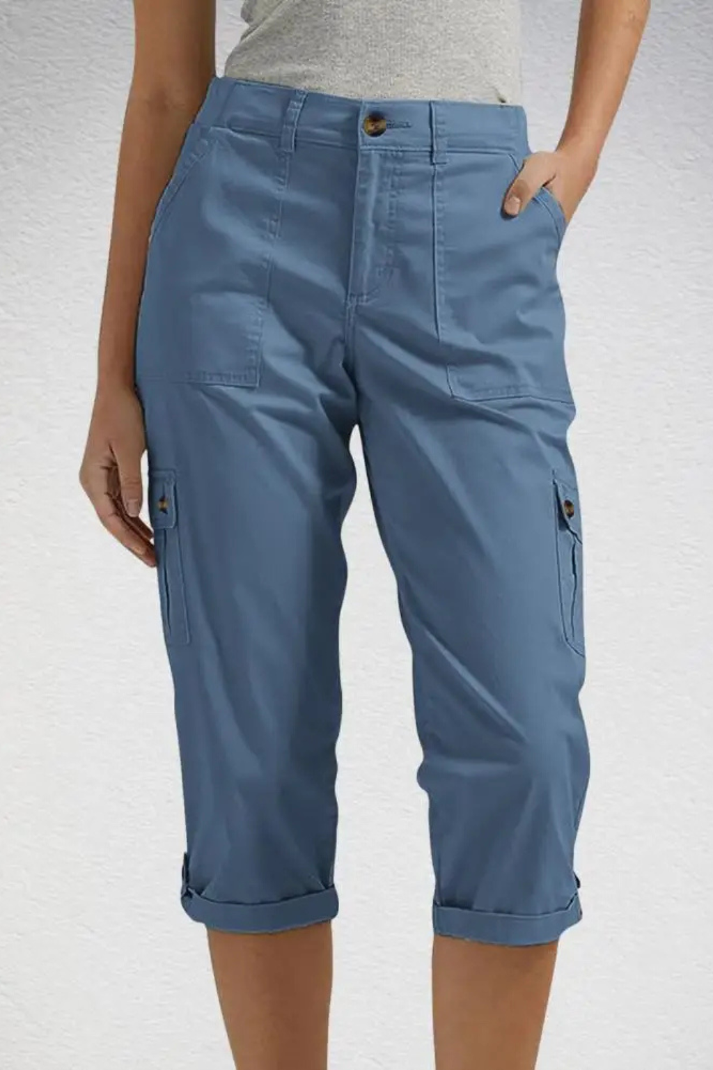 Cropped Cargo Pocket Pants for Women