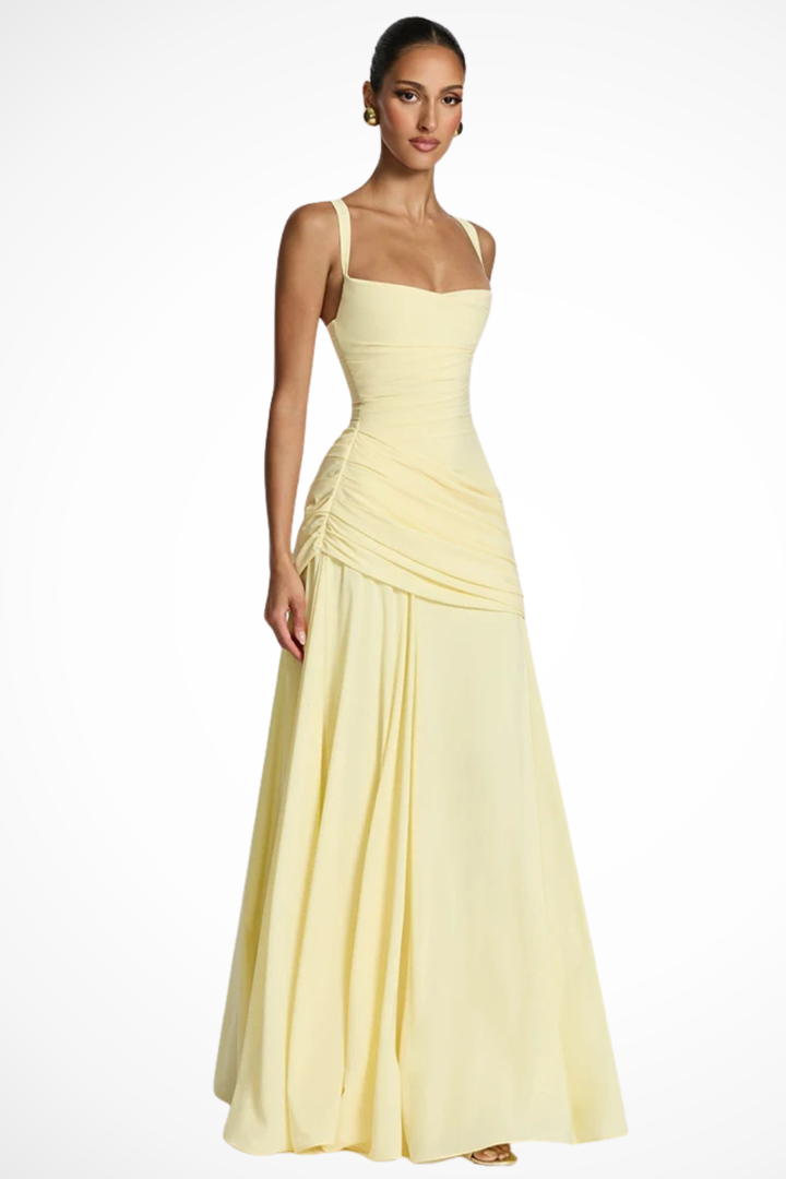 Square Neck Flared Maxi Dress for Women