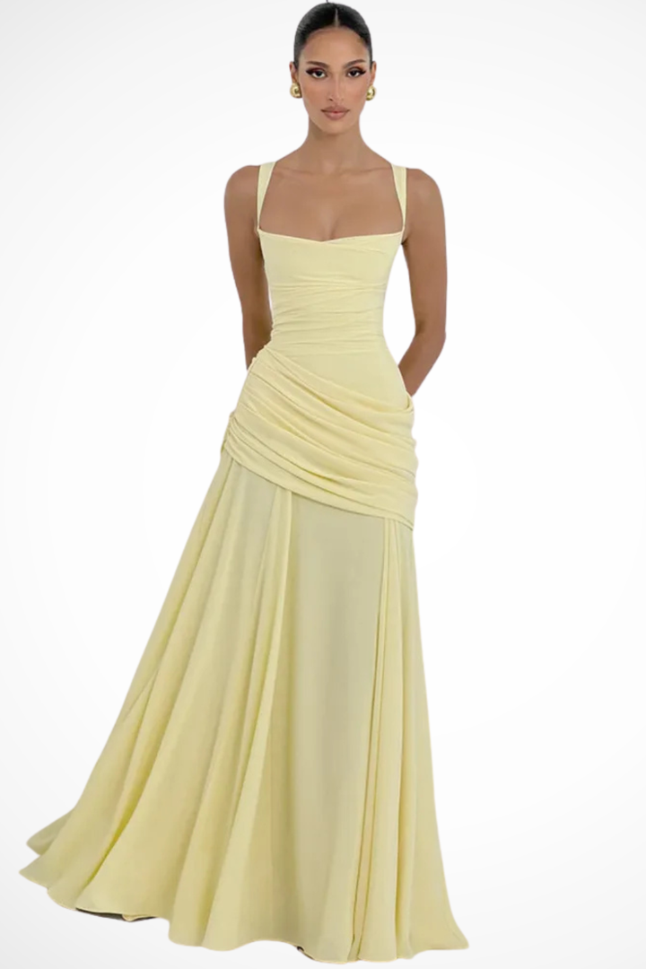 Square Neck Flared Maxi Dress for Women