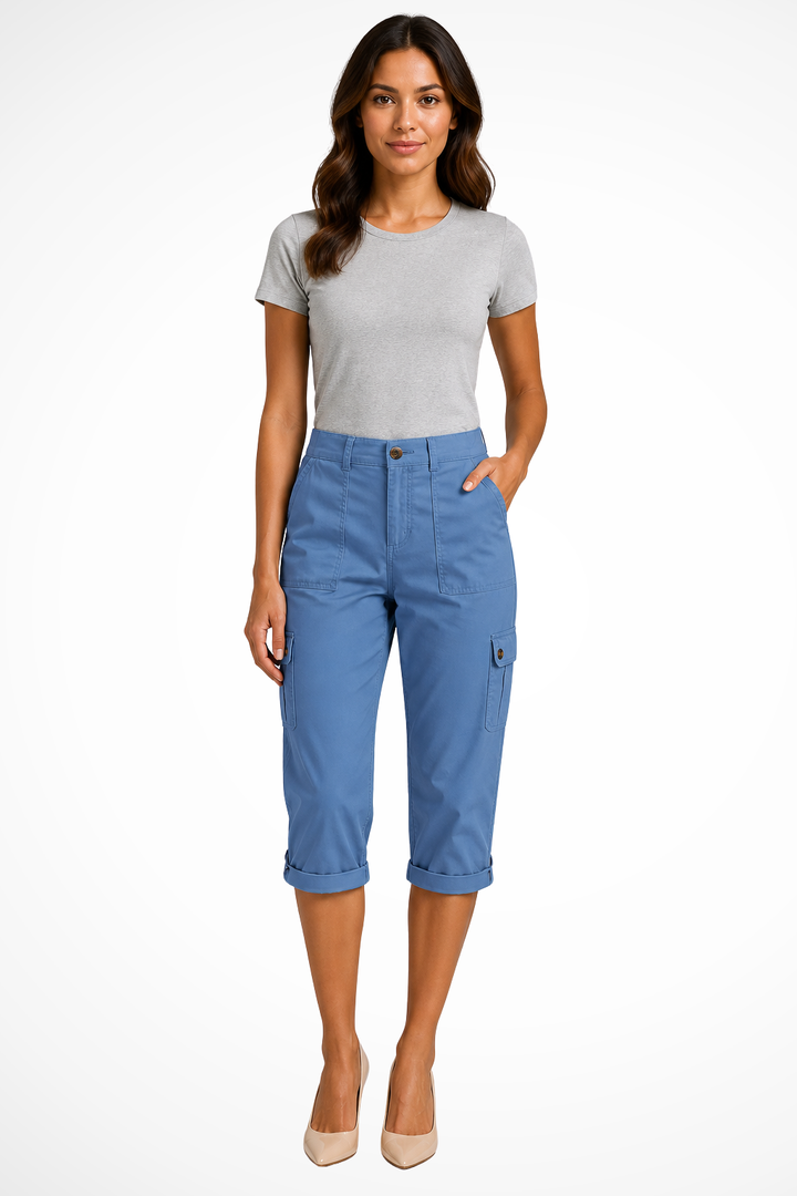 Cropped Cargo Pocket Pants for Women