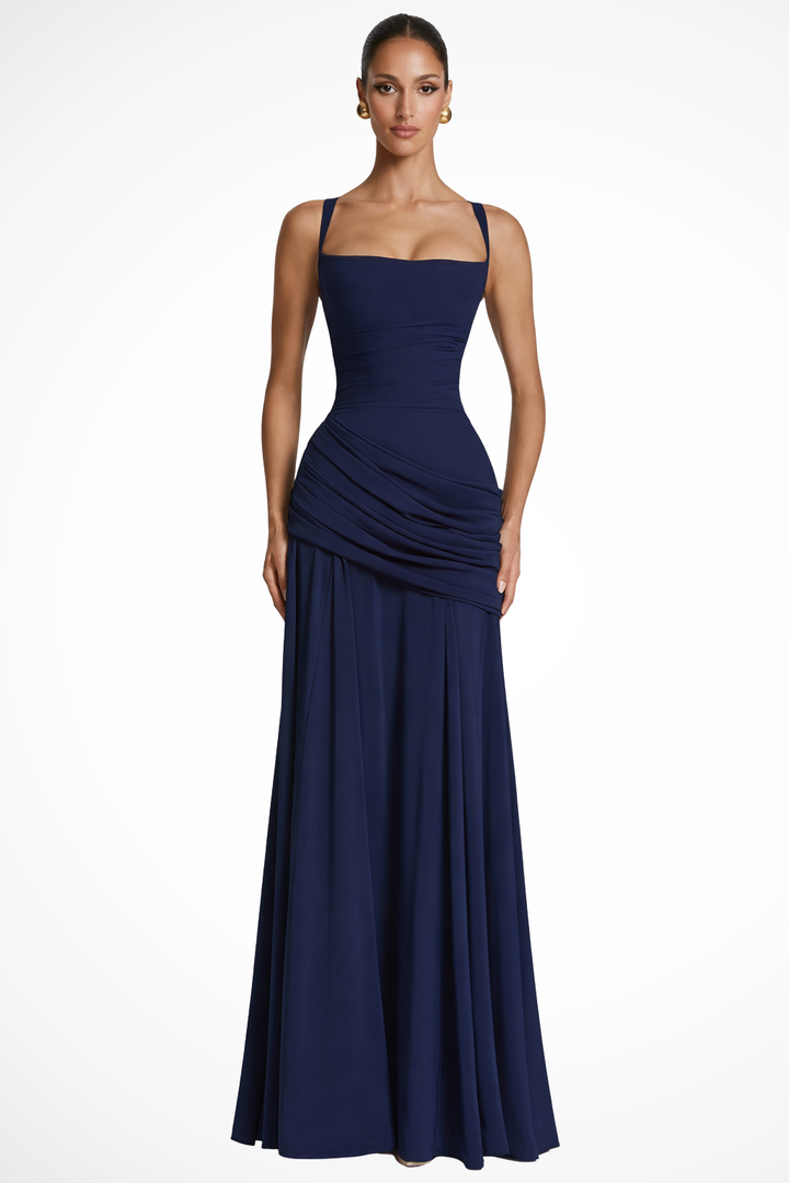 Square Neck Flared Maxi Dress for Women