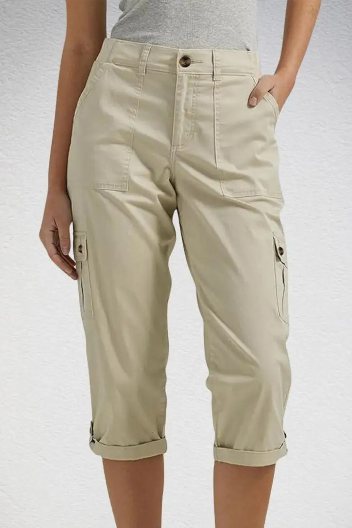 Cropped Cargo Pocket Pants for Women