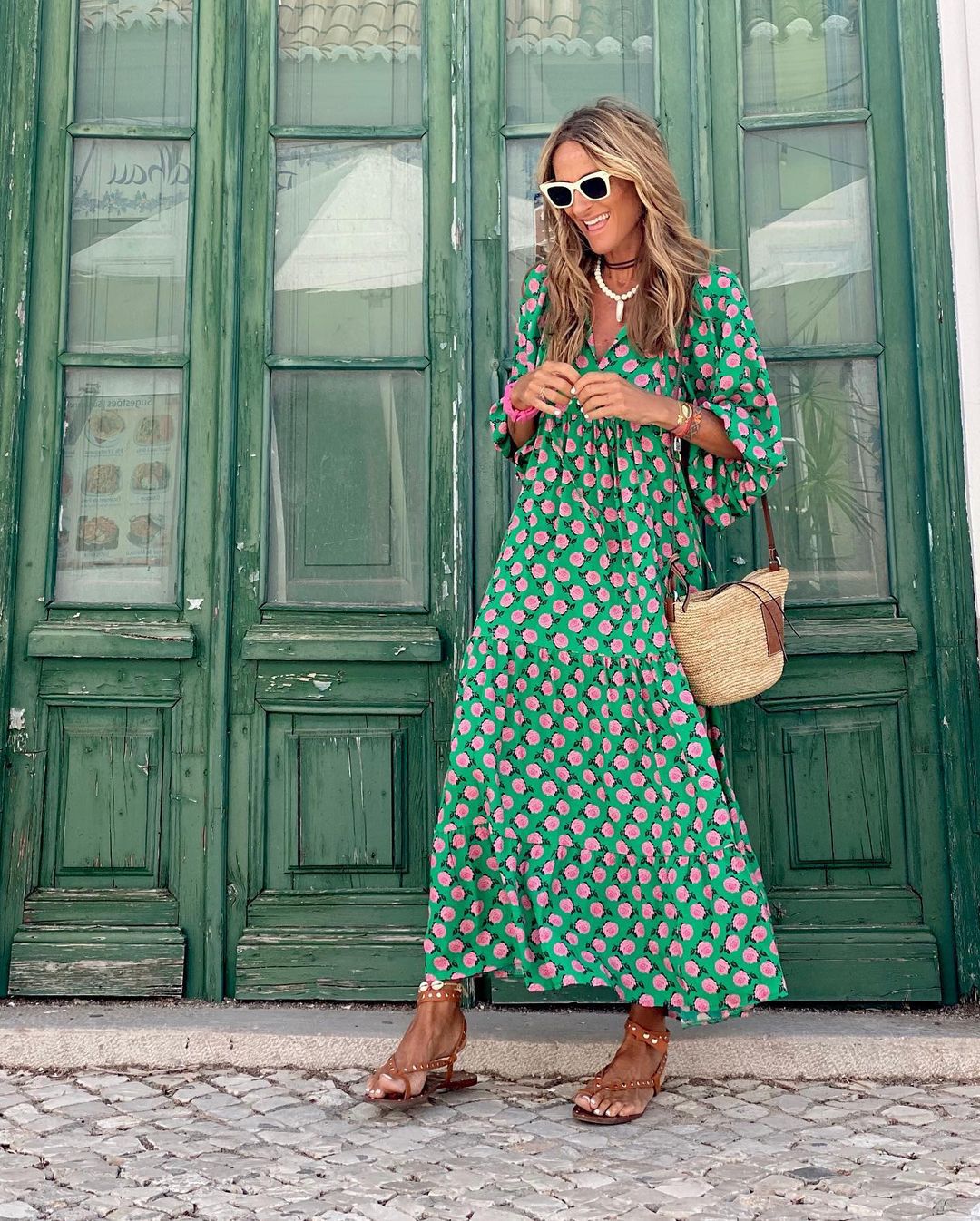 Floral Print Flowing Maxi Dress for Women