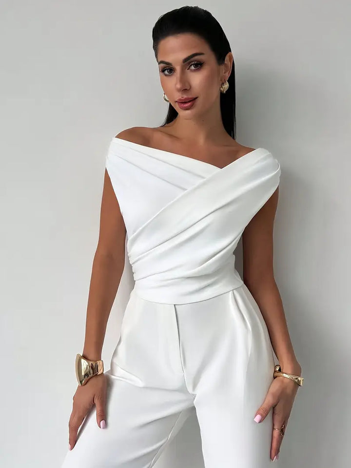 Draped One-Shoulder Top for Women