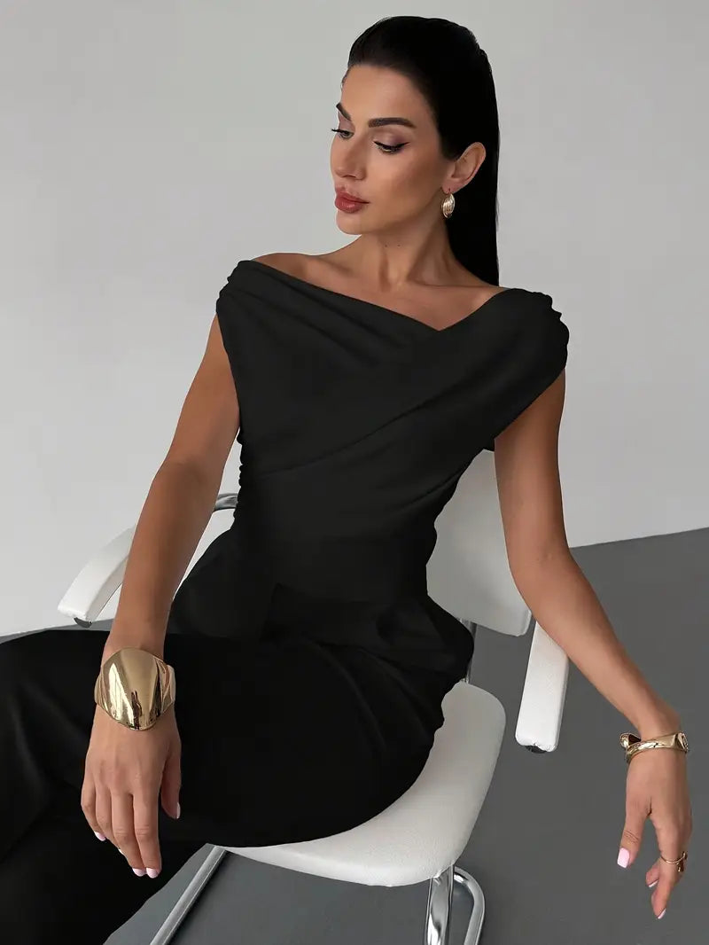 Draped One-Shoulder Top for Women