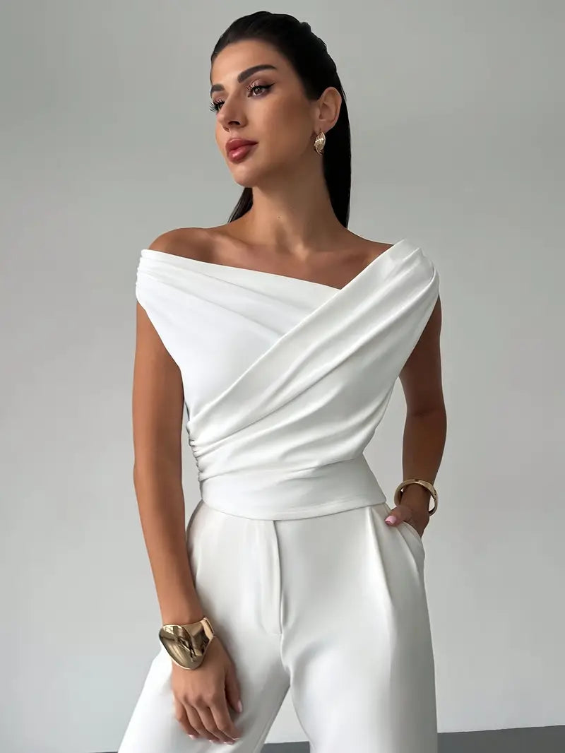 Draped One-Shoulder Top for Women